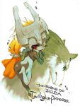  earrings helmet jewelry link link_(wolf) midna mitsubachi_koucha nintendo red_eyes smile the_legend_of_zelda twilight_princess wolf 