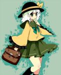  bag green_eyes green_hair hat kneehighs komeiji_koishi nijuu_raku school_bag short_hair socks touhou 
