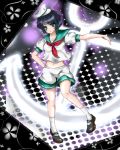  black_hair blue_eyes ghost hat murasa_minamitsu sailor sailor_hat short_hair socks solo touhou white_legwear wikumi 