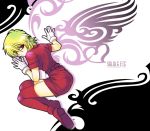  blonde_hair female gloves hellsing red_eyes seras_victoria solid&amp;etc solo thigh-highs 