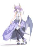  blue_eyes dragon_girl horns mne-jas pointy_ears purple_hair tail wings 