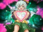  green_eyes green_hair haru_no_hito hat heart heart_hands heart_of_string komeiji_koishi long_hair spring_ninja touhou 