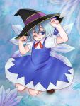  blue_hair bow cirno hat ice lr_sayou short_hair touhou wings witch_hat 