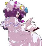  book bow crescent crescent_moon dress hair_bow hat lowres moon official_art patchouli_knowledge purple_eyes purple_hair reading sitting touhou transparent_background violet_eyes 