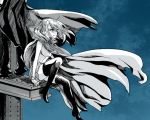  1girl bracelet cape hiiragi_yuzu jewelry monochrome school_uniform yuu-gi-ou yuu-gi-ou_arc-v 