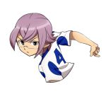  1boy bust earth_eleven glasses inazuma_eleven_(series) inazuma_eleven_go inazuma_eleven_go_galaxy lowres male_focus manabe_jin&#039;ichirou open_mouth petagon purple_hair short_hair simple_background soccer_uniform solo sportswear white_background 