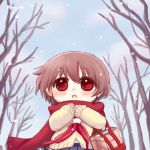  1girl animated animated_gif bag blush book bookbag coat kawara_yun lowres miyanaga_saki saki scarf school_uniform short_hair snow snowing solo tagme tree winter winter_clothes winter_coat winter_uniform 