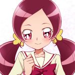  1girl absurdres blush female hanasaki_tsubomi heartcatch_precure! highres long_hair pink_eyes pink_hair precure school_uniform serafuku sharumon smile solo twintails 