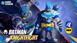  batman batman_(series) batman_symbol belt bodysuit bruce_wayne copyright_name cowl dc_comics gloves grey_bodysuit highres knightfight logo male_focus mask multicolored_bodysuit muscular muscular_male official_art pants superhero_costume taut_bodysuit taut_clothes two-tone_bodysuit utility_belt 