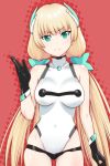  1girl angela_balzac baymax big_hero_6 blonde_hair breasts covered_navel expelled_from_paradise gloves green_eyes leotard long_hair solo twintails ueyama_michirou very_long_hair 