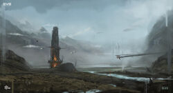  aircraft arms_up artist_logo building burning caldari_state_(eve_online) clouds cloudy_sky combat_ship_(eve_online) commentary company_logo company_name copyright_logo copyright_name day english_commentary eve_online flying fog frigate_(eve_online) georg_hilmarsson highres industrial kaalakiota_corporation_(eve_online) kestrel_(eve_online) landscape logo military_vehicle no_humans official_art outdoors overcast photoshop_(medium) realistic scenery science_fiction sky skyscraper smog smoke smoke_trail spacecraft water 