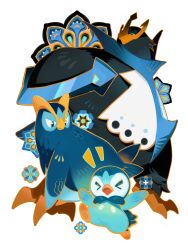  >_< absurdres beak bird blue_eyes empoleon evolutionary_line highres no_humans ou331 penguin piplup pokemon pokemon_(creature) pokemon_diamond/pearl/platinum pokemon_focus prinplup talons water_type_theme_(pokemon) white_background wings 