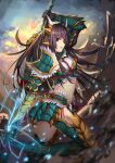  1girl brown_eyes brown_hair highres long_hair looking_at_viewer monster_hunter smile solo sword weapon weiyinji_xsk 