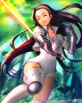  1girl black_hair boots closed_eyes gauntlets guila hairband long_hair lowres nanatsu_no_taizai nemuri_miyako parted_lips petticoat rapier sketch solo sword thigh-highs thigh_boots weapon 