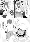  1boy 2girls admiral_(kantai_collection) bifidus comic crying crying_with_eyes_open hat hyuuga_(kantai_collection) ise_(kantai_collection) japanese_clothes kantai_collection monochrome multiple_girls short_hair tears translation_request undershirt 