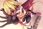  1girl aqua_eyes blonde_hair covered_navel doronjo foreshortening fukai_ryousuke gloves leopard_(yatterman) long_hair mask solo time_bokan_(series) yatterman yoru_no_yatterman 