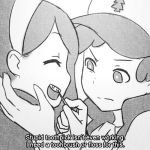  1girl baseball_cap brother_and_sister dipper_pines english gravity_falls greyscale hairband hat long_hair lowres mabel_pines mike_inel monochrome siblings subtitled toothpick 