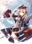  1girl anchor_hair_ornament blonde_hair gloves hat kantai_collection long_hair military military_uniform non_(nobu) peaked_cap prinz_eugen_(kantai_collection) skirt solo twintails uniform 