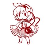  1girl chibi eyeball heart komeiji_satori monochrome short_hair simple_background skirt socha solo third_eye touhou white_background 