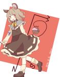  1girl animal_ears artist_name capelet daizu_(melon-lemon) dated grey_hair jewelry mouse mouse_ears mouse_tail nazrin open_mouth pendant red_eyes short_hair smile solo tail touhou 
