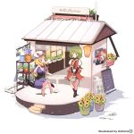  2girls absurdres flower_shop food_stand highres itohime kazami_yuuka multiple_girls shop touhou yakumo_yukari yatai 
