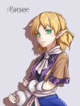  1girl arm_warmers blonde_hair character_name green_eyes hacchi_(kyo-666) mizuhashi_parsee pointy_ears scarf short_hair sketch solo touhou 