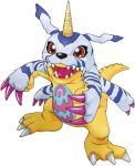  claws creature digimon digimon_story:_cyber_sleuth fur gabumon horn lowres no_humans open_mouth red_eyes tail teeth tongue yasuda_suzuhito 