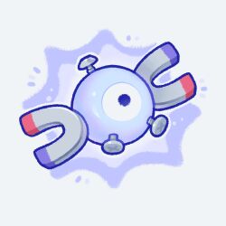  binnybun commentary english_commentary highres magnemite magnet no_humans one-eyed pokemon pokemon_(creature) pokemon_focus screw simple_background solo white_background 