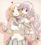  blonde_hair drill_hair hair_ornament long_hair magical_girl mahou_shoujo_madoka_magica mahou_shoujo_madoka_magica_movie momoe_nagisa multiple_girls school_uniform skirt tagme tomoe_mami twin_drills twintails white_hair yellow_eyes yuri 