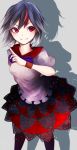  1girl ankh_(ankh_05) black_hair bow dress kijin_seija multicolored_hair red_eyes redhead short_hair smile solo streaked_hair touhou white_hair 