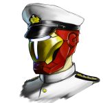  1boy admiral_(kantai_collection) artist_request bust buttons hat helm helmet iron_man kantai_collection male marvel parody peaked_cap solo 