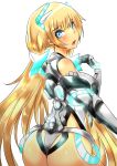  angela_balzac ass bare_shoulders blonde_hair expelled_from_paradise highres looking_at_viewer norman_maggot twintails 