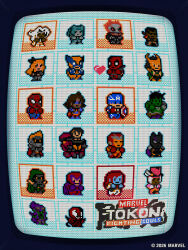  6+boys 6+girls black_panther_(series) black_panther_(shuri) blade_(marvel) blade_(series) captain_america carnage_(marvel) chibi copyright_name danger_(x-men) dark-skinned_female dark-skinned_male dark_skin deadpool deadpool_(series) doctor_doom everyone fantastic_four ghost_rider_(robbie_reyes) ghost_rider_(series) green_goblin guardians_of_the_galaxy hat heart helmet highres hulk iron_man kamala_khan logo loki_(marvel) magik_(x-men) magneto marvel marvel_tokon:_fighting_souls mask mecha ms._marvel_(series) multiple_boys multiple_girls official_art peni_parker peter_quill robot sp//dr spider-man star-lord storm_(x-men) the_champion_(marvel) the_incredible_hulk_(series) thor_(marvel)_(series) top_hat wolverine_(x-men) xirena_awhina 