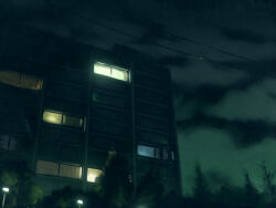  amy_forest bloom building clouds commentary_request from_below highres lamppost night no_humans original outdoors painterly power_lines scenery sky tree window 