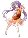  1girl alphes_(style) barefoot biwa_lute bloodshot_eyes chain crying crying_with_eyes_open dairi dress expressions flower hair_flower hair_ornament instrument long_sleeves looking_at_viewer lute_(instrument) musical_note parody purple_hair sad short_hair_with_long_locks solo style_parody tachi-e tears touhou transparent_background tsukumo_benben violet_eyes 