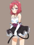  1girl dress elbow_gloves fingerless_gloves gloves love_live!_school_idol_project nishikino_maki redhead short_hair tail tetopetesone violet_eyes 