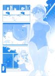  3girls absurdres akebono_(kantai_collection) breasts comic doujinshi highres himura_kiseki kantai_collection multiple_girls peeping pool recording sazanami_(kantai_collection) scan scan_artifacts swimming swimsuit translation_request twintails ushio_(kantai_collection) video_camera 