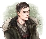  1boy black_hair chalkboard fur_collar herman_gottlieb kanapy math pacific_rim solo 