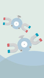  commentary_request highres k58_6493 magnemite magnet metal_skin no_humans one-eyed pokemon pokemon_(creature) pokemon_focus screw simple_background 