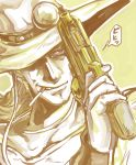  1boy cowboy_hat emperor_(stand) gun hat hol_horse jojo_no_kimyou_na_bouken miyasemao solo stand_(jojo) weapon 