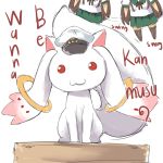  1girl :3 hat highres kantai_collection kisaragi_(kantai_collection) kyubey long_hair mahou_shoujo_madoka_magica mami_mogu_mogu redcomet school_uniform serafuku skirt spoilers tagme 