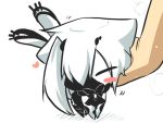  1girl admiral_(kantai_collection) ascot blush_stickers closed_eyes commentary_request face_mask gomasamune kantai_collection mask multiple_tails ne-class_heavy_cruiser shinkaisei-kan short_hair tail white_hair white_skin 