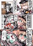  2girls @_@ anchor_hair_ornament anger_vein bird blonde_hair blue_eyes blush comic failure_penguin gloves glowing glowing_eyes hair_ornament hair_ribbon hat heart iron_cross kantai_collection long_hair long_sleeves military military_uniform multiple_girls musical_note ouno_(nounai_disintegration) payot peaked_cap penguin prinz_eugen_(kantai_collection) ribbon shinkaisei-kan sideways_mouth silver_hair sweat tears translation_request twintails uniform wavy_mouth white_gloves white_skin wo-class_aircraft_carrier 