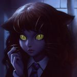  animal_ears cat_ears dark harry_potter hermione_granger ilya_kuvshinov lips necktie robe school_uniform slit_pupils whiskers 