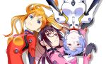  3girls absurdres ayanami_rei blue_eyes blue_hair deadcalm evangelion:_2.0_you_can_(not)_advance glasses highres long_hair makinami_mari_illustrious multiple_girls neon_genesis_evangelion orange_hair plugsuit rebuild_of_evangelion red_eyes shikinami_asuka_langley short_hair souryuu_asuka_langley transparent_background vector_trace 