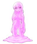  1girl alternate_color blush breasts goo_girl large_breasts long_hair looking_at_viewer monster_girl navel no_nipples no_pussy nude open_mouth original slime smile solo 