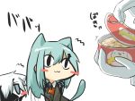  &lt;o&gt;_&lt;o&gt; 2girls :3 admiral_(kantai_collection) animal_ears aqua_eyes aqua_hair ascot blush_stickers canned_food cat_ears cat_food cat_tail face_mask gloves gomasamune hair_ornament hairpin kantai_collection kemonomimi_mode long_hair mask multiple_girls ne-class_heavy_cruiser school_uniform shinkaisei-kan short_hair suzuya_(kantai_collection) tail translation_request white_gloves white_hair white_skin 