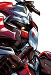  1boy autobot dataglitch drift dual_wielding highres insignia mecha no_humans robot science_fiction smirk solo sword transformers weapon 