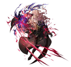  1boy answerer_(weapon) armor bishounen black_armor black_cape blonde_hair cape dietrich_(fire_emblem) fire_emblem fire_emblem:_fortune's_weave fire_emblem_heroes full_body holding holding_sword holding_weapon long_hair looking_at_viewer male_focus official_art parted_hair pauldrons second-party_source shoulder_armor solo spiked_armor spiked_pauldrons spikes sword violet_eyes weapon 