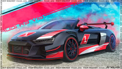  audi audi_r8 car clouds commentary commission english_commentary highres imrinzlergtz_art motor_vehicle no_humans original pixiv_commission sports_car still_life twitter_username vehicle_focus vehicle_name 